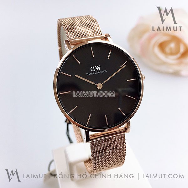 Đồng hồ DW nữ Classic Petite Melrose Black Rose Gold