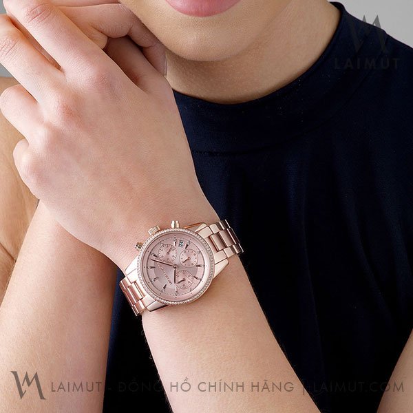 Đồng Hồ Chính Hãng Michael Kors Nữ Ritz Rose Dial 37mm - Hình ảnh 5