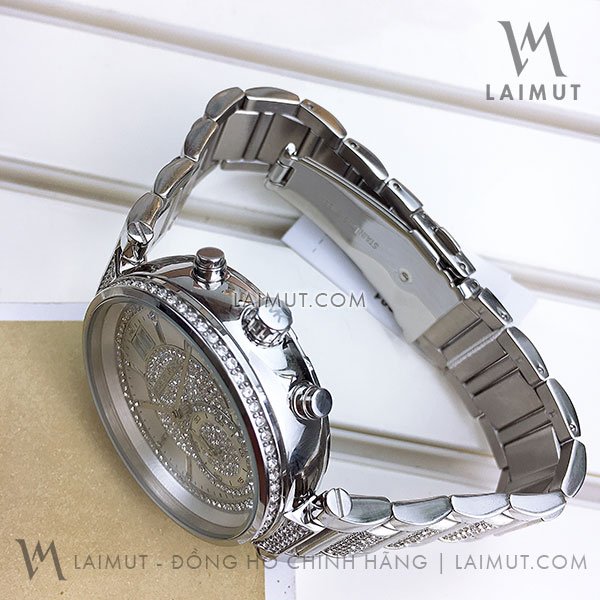 Đồng Hồ Chính Hãng Michael Kors Nữ Sawyer Silver Crystal Pave Dial 39mm - Hình ảnh 3