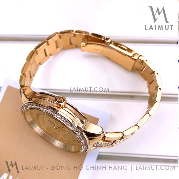 Đồng Hồ Chính Hãng Michael Kors Nữ Cooper Crystal Gold Dial 38mm - Hình ảnh 3