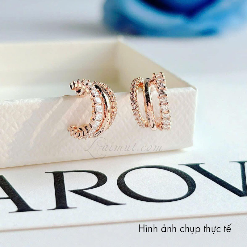 Hoa Tai Swarovski Chính Hãng Hyperbola Hoop Earrings 5698702