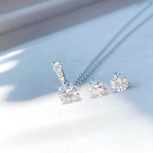 Bông Tai Swarovski Round Cut Solitaire Stud Earrings 1800046