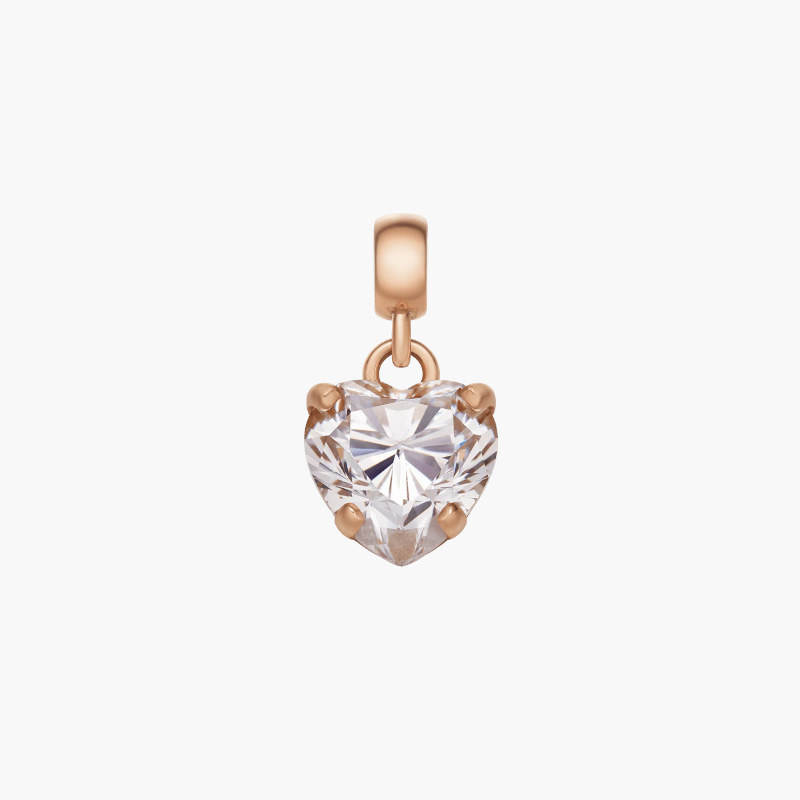 Charm Trái Tim Daniel Wellington Heart White Crystal, Vàng Hồng