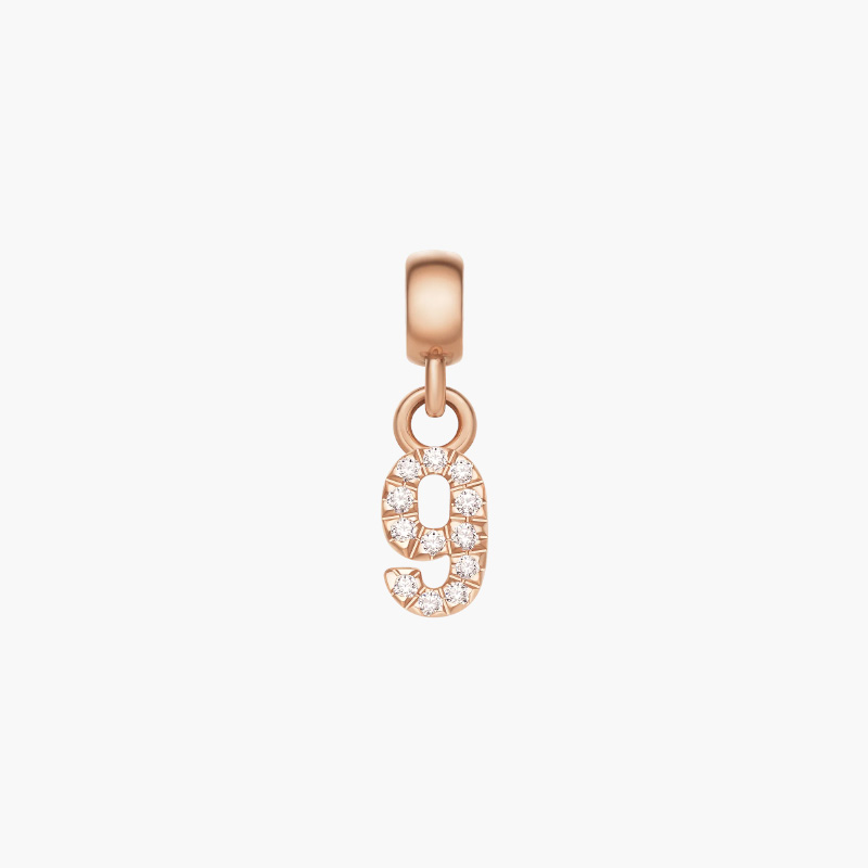 Charm Chữ Số 0-9 Daniel Wellington Crystal Number Charm, Vàng Hồng