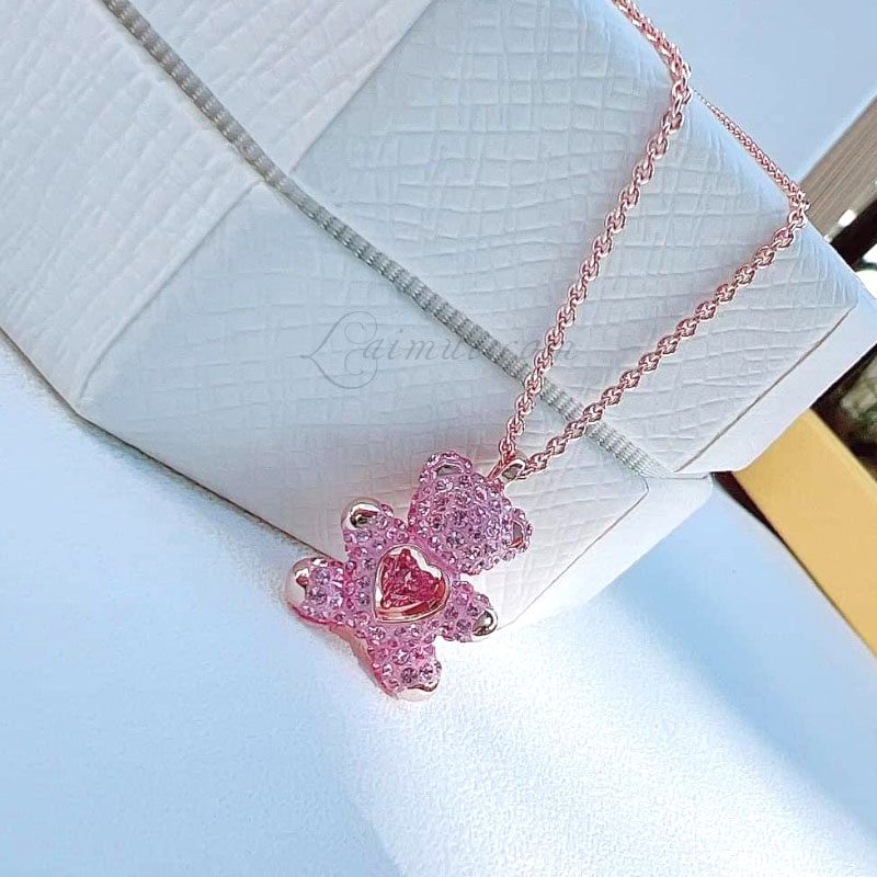 Dây Chuyền Swarovski Gấu Chính Hãng Pink Teddy Pendant 5642976
