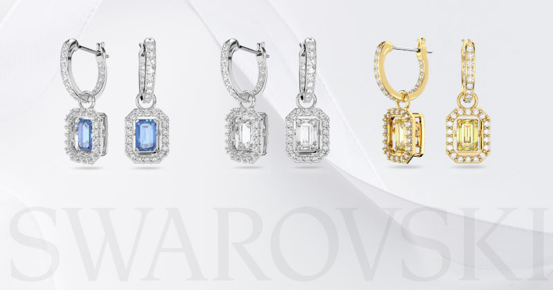 Khuyên Tai Swarovski Chính Hãng Octagon Cut Millenia Drop Earrings 5619500, 5638495, 5641169