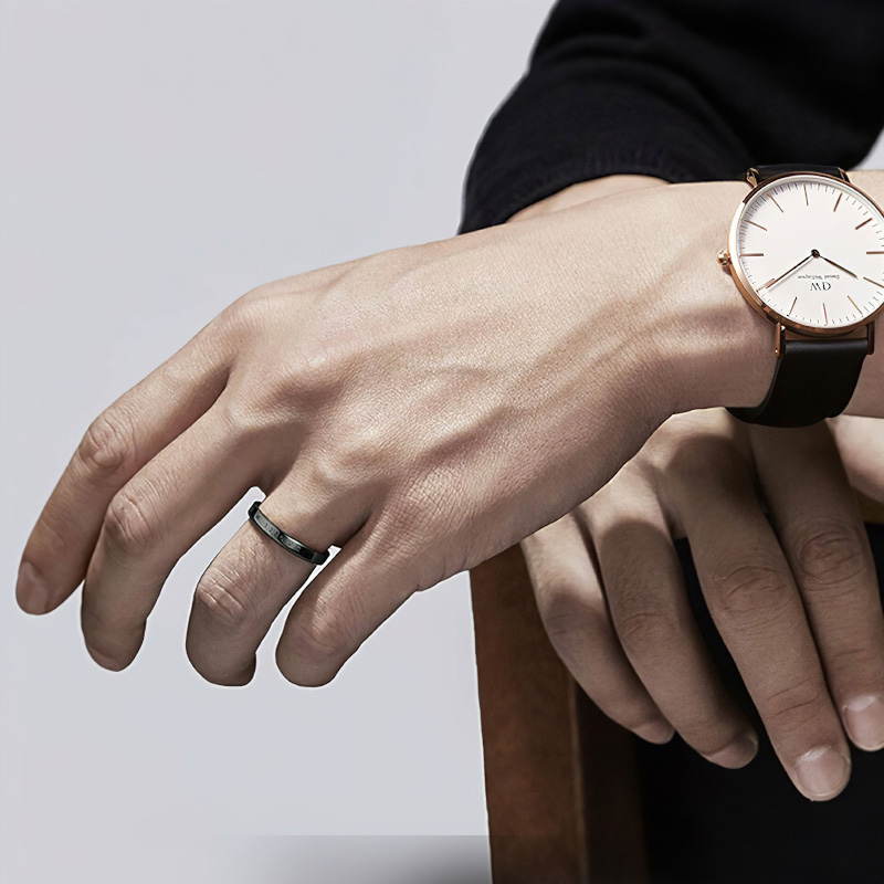 Nhẫn Daniel Wellington Chính Hãng Classic Ring Graphite, Màu Xám