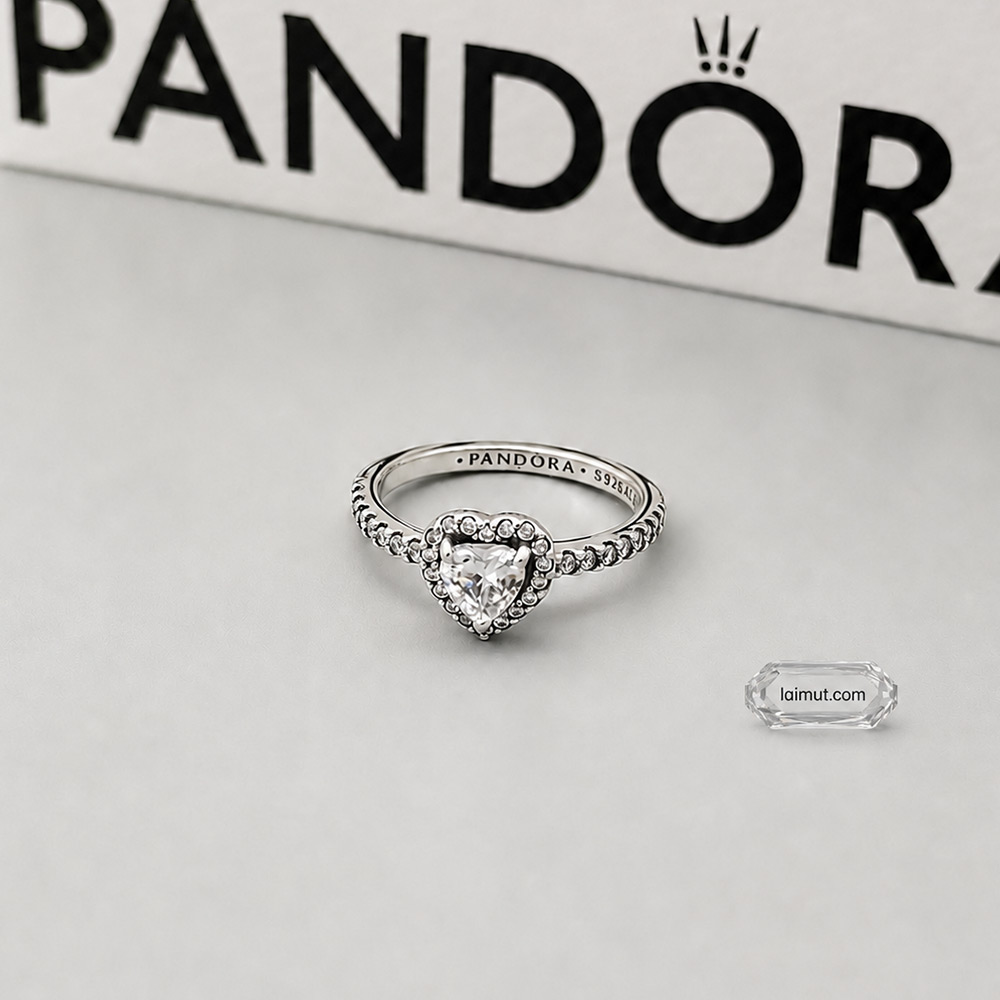 Nhẫn Pandora 198421C01 Elevated Heart Ring | Laimut | Ảnh chụp thực tế