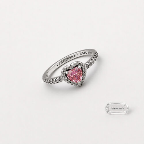 Nhẫn Pandora 198421C03 Elevated Pink Heart Ring | Laimut | Ảnh chụp thực tế