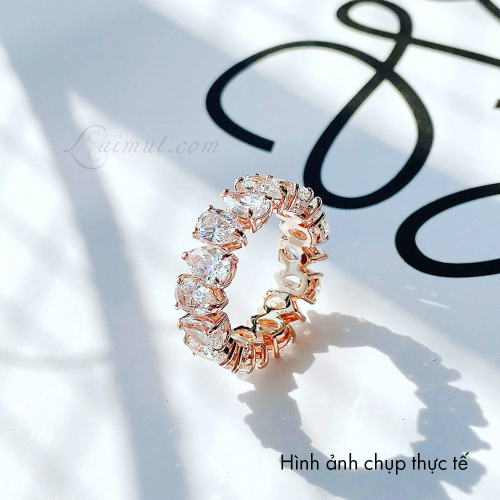 Nhẫn Swarovski 5690090 5690092 5690091 chính hãng | Matrix Vittore Ring | Ảnh thật 01