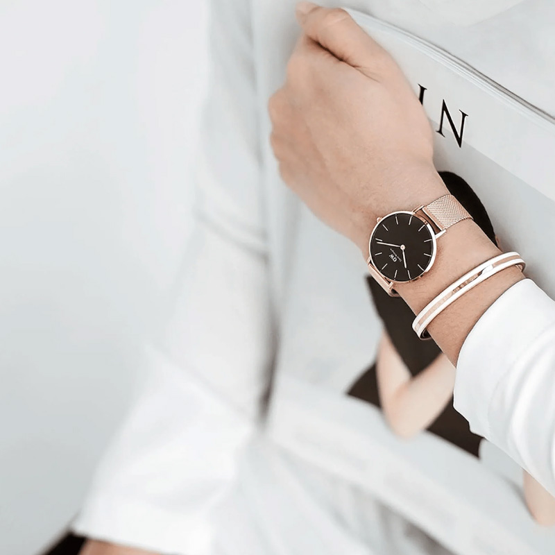 Vòng Tay Daniel Wellington Emalie Slim DW00400067 Rose Gold
