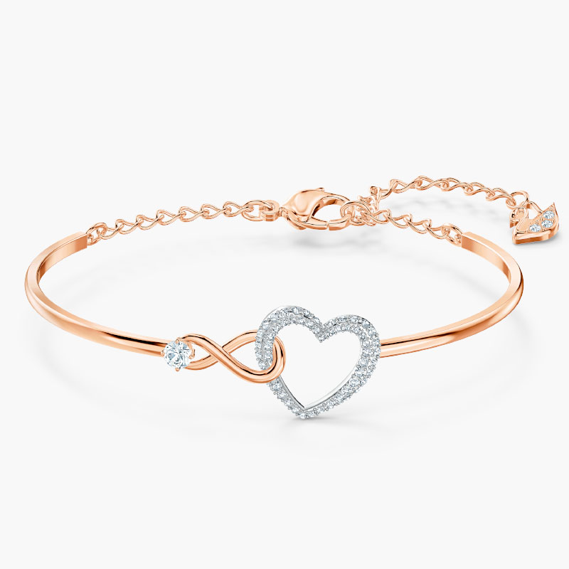 Vòng Tay Swarovski Chính Hãng Infinity And Heart Bangle 5518869